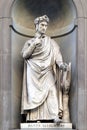 Dante Alighieri in the Niches of the Uffizi Colonnade in Florence, Italy Royalty Free Stock Photo