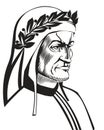 Dante Alighieri portrait vector illustration