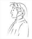 Dante Cartoon Portrait Vector Royalty Free Stock Photo