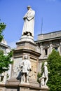 Dante Alighieri`s monument the center of Milan, Milan, Italy
