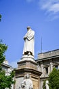 Dante Alighieri`s monument the center of Milan, Milan, Italy
