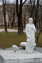 The Dante Alighieri sculpture in park in Kyiv Ukraine