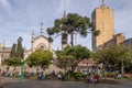 Dante Alighieri Square and Santa Teresa D`Avila Cathedral - Caxias do Sul, Rio Grande do Sul, Brazil Royalty Free Stock Photo