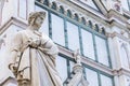 Dante Alighieri statue in Florence, Tuscany region, Italy. Amazing blue sky background Royalty Free Stock Photo