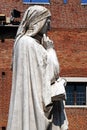 Dante Alighieri Statue at Piazza dei Signori in Verona Royalty Free Stock Photo