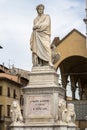 Dante Alighieri statue in Santa Croce square in Florence, Italy Royalty Free Stock Photo