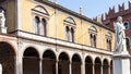 Dante statue on Piazza dei Signori in Verona city Royalty Free Stock Photo