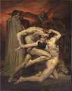 Dante and Virgil In Hell by William-Adolphe Bouguereau Royalty Free Stock Photo