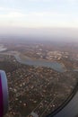 Airplane view of Danube river