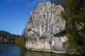 Danube breakthrough from Kelheim to Weltenburg monastery with rocks Royalty Free Stock Photo