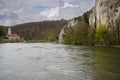 Danube breakthrough from Kelheim to Weltenburg monastery with rocks