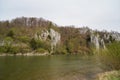 Danube breakthrough from Kelheim to Weltenburg monastery with rocks Royalty Free Stock Photo