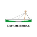 The Danube Bridge. Great architecture building. A steel truss bridge over the Danube River. One of the landmark buildings in