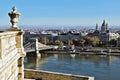 Danube chain bridge and Istvan basilica panorama, Budapest, Hungary Royalty Free Stock Photo