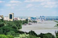 Danube cliff in Galati, Romania. Galati port.