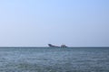 Danube Delta in Romania over sank ship, the shipwreck Turgut S in Sulina