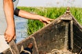 Danube delta rowing boat trip Royalty Free Stock Photo