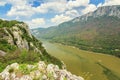 Danube gorge,Cazanele Mari National Park on the Romanian-Serbian border Royalty Free Stock Photo