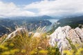 Danube river landscape. Gorge in Serbia Royalty Free Stock Photo