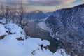 Danube Gorges in winter. Romania Royalty Free Stock Photo