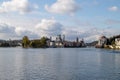 Danube, Inn and Ilz rivers in Passau, Bavaria, Germany in autumn Royalty Free Stock Photo