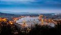 Danube River at Budapest - Evening Royalty Free Stock Photo