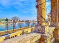 Danube River from the Castle Garden Bazaar, Budapest, Hungary Royalty Free Stock Photo