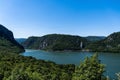 The Danube river and Decebal`s head Royalty Free Stock Photo