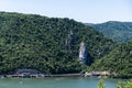 The Danube river and Decebal`s head Royalty Free Stock Photo