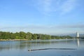 Danube river in the morning Vienna city Royalty Free Stock Photo