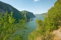 Danube River And Mraconia Monastery In Romania Royalty Free Stock Photo