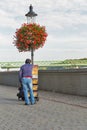 Danube river promenade in Bratislava, Slovakia.