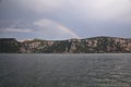 The Danube River with rainbow Royalty Free Stock Photo