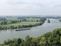 The Danube river with a ship Royalty Free Stock Photo