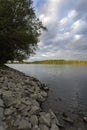 Danube rivershore near Erd in Hungary Royalty Free Stock Photo