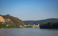 Danube in the Wachau with a view of DÃÂ¼rnstein Royalty Free Stock Photo