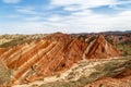 Danxia Feng, or Colored Rainbow Mountains, in Zhangye, Gansu, China