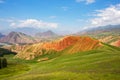 The Danxia landform of Qilian Zhuo Mountain.