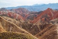 Danxia landform in Zhangye, China. Danxia landform