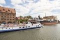 Danzig, Poland - July 7 2016: A moderne cruise ship on Motlawa river Royalty Free Stock Photo