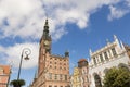 Danzig, Poland - July 7 2016: Tower of Main City hall Royalty Free Stock Photo