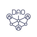DAO community line icon on white