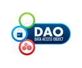 DAO - Data Access Object Business concept. Vector stock illustration. Royalty Free Stock Photo