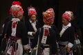 Dao ethnic group of women in red Muong Hum market