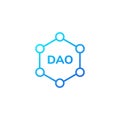 Dao network icon with hexagon and connections for decentralized autonomous organizations