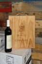 Wooden case with high quality wine from Portugal