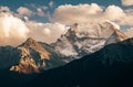 Daocheng yading scenic spot(inagi aden),in Sichuan,China National Nature Reserve,whit Blue lake, snow mountain valley Royalty Free Stock Photo