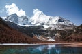 Daocheng yading scenic spot(inagi aden),in Sichuan,China National Nature Reserve,whit Blue lake, snow mountain valley Royalty Free Stock Photo