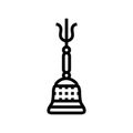 daoist bell taoism line icon vector illustration Royalty Free Stock Photo