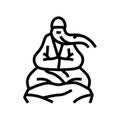 daoist sage taoism line icon vector illustration Royalty Free Stock Photo